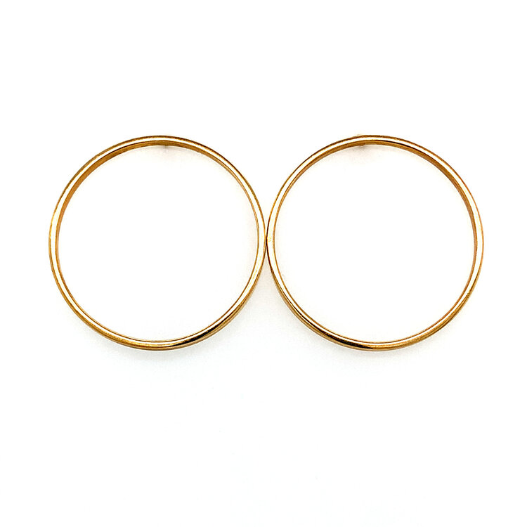 30306 14K YELLOW GOLD OPEN CIRCLE 1.25" STUDS