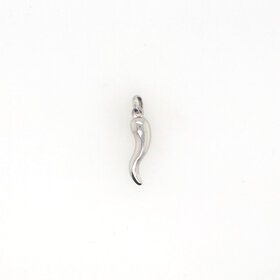 78262 14K WHITE GOLD 1" ITALIAN HORN CHARM