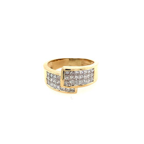 40360 14K YELLOW GOLD INVISIBLE 1TCW DIAMOND SETTING PASS BY RING