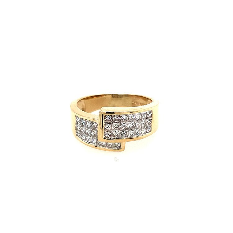 40360 14K YELLOW GOLD INVISIBLE 1TCW DIAMOND SETTING PASS BY RING