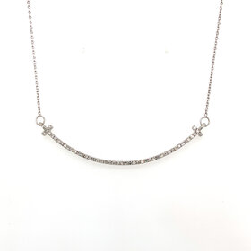 60172 14K WHITE GOLD .25CTW DIAMOND SMILE STYLE NECKLACE