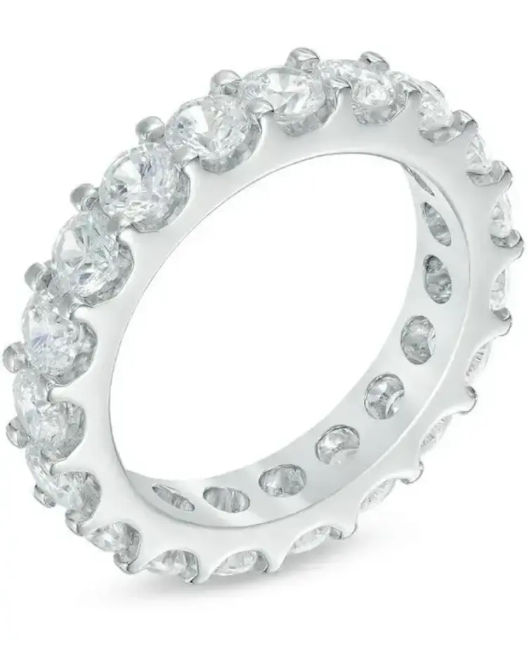 475310 14K WHITE GOLD 3.23CT DIAMOND SHARED PRONG ETERNITY BAND