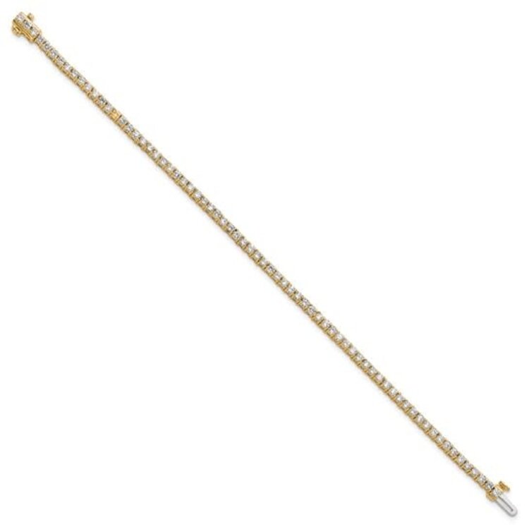 20286 14K YELLOW GOLD 1CT DIAMOND THIN TENNIS BRACELET