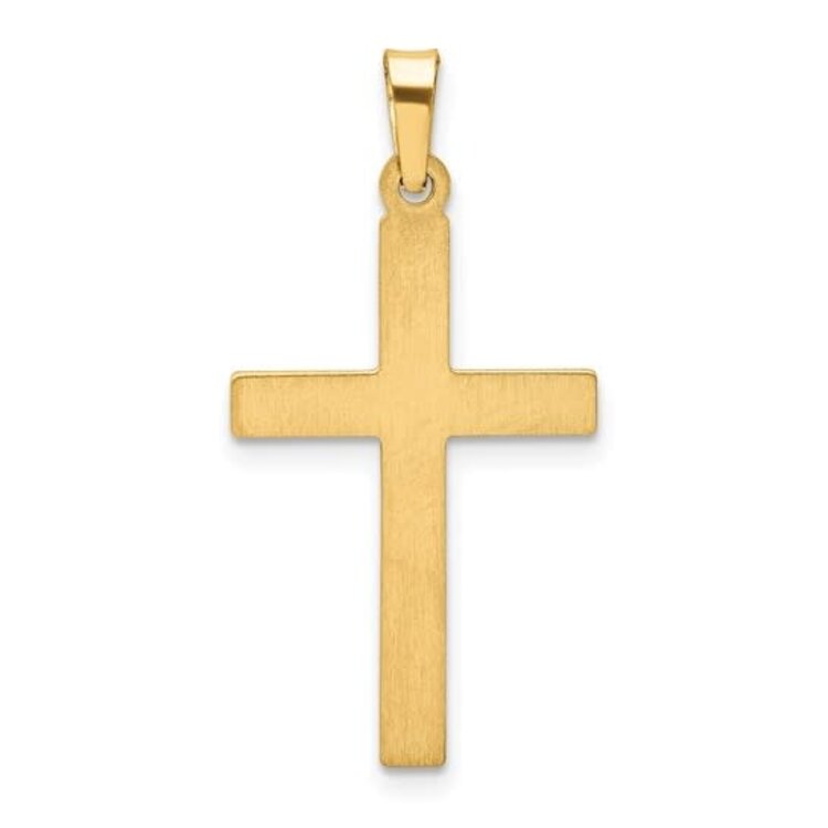77312 14K TWO TONE RHODIUM SATIN AND HIGH POLISH FINISH CROSS 1.25''