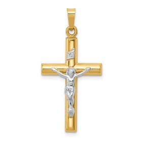77316 14K TWO TONE INRI HOLLOW CRUCIFIX