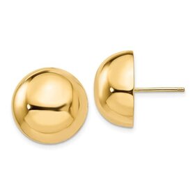 31163 14K YELLOW GOLD HIGH POLISH HALF BALL 6MM PUSH PACK STUDS
