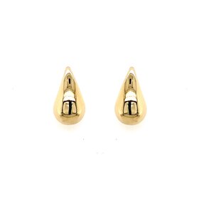 31173 14K YELLOW GOLD 0.75" PUFFY DROP  SHAPE EARRINGS