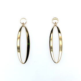 31175 14K YELLOW GOLD HIGH POLISH OPEN OVAL LINK DANGLING EARRINGS