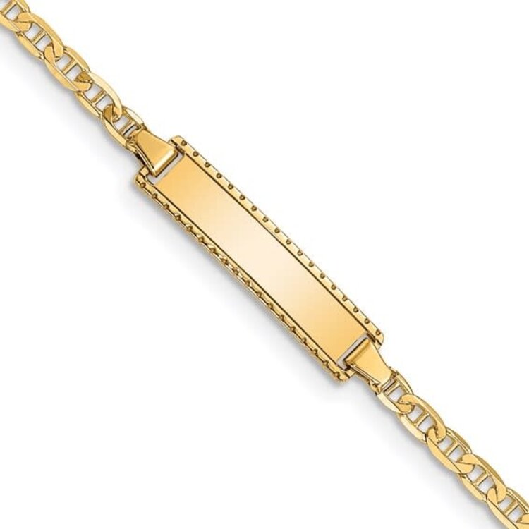20300 10K YELLOW GOLD FLAT ANCHOR LINK 6" ID BRACELET