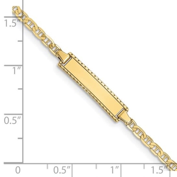 20300 10K YELLOW GOLD FLAT ANCHOR LINK 6" ID BRACELET