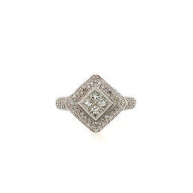 40365 14K WHITE GOLD .65TCW DIAMOND INVISIBLE SET SQUARE HALO RING