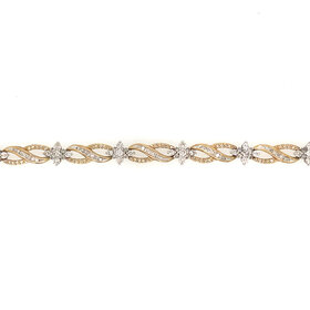 20304 10K TWO TONE DIAMOND CLUSTERS WITH FIGURE 8 STYLE BRACELET