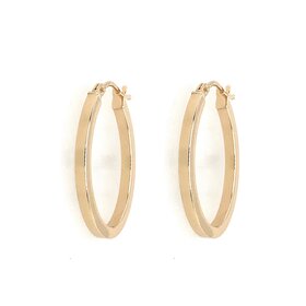 31180 14K YELLOW GOLD 0.90" 1.85MM OVAL HIGH POLISHED HINGED HOOPS