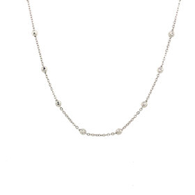50385 14K WHITE GOLD 20'' ROUND MOON CUT BEADED CHAIN