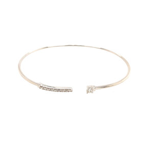 20322 14K WHITE GOLD .25TCW DIAMOND BAR BANGLE BRACELET