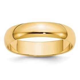 475316 10K YELLOW GOLD 5MM HALF RAUND WEDDING BAND