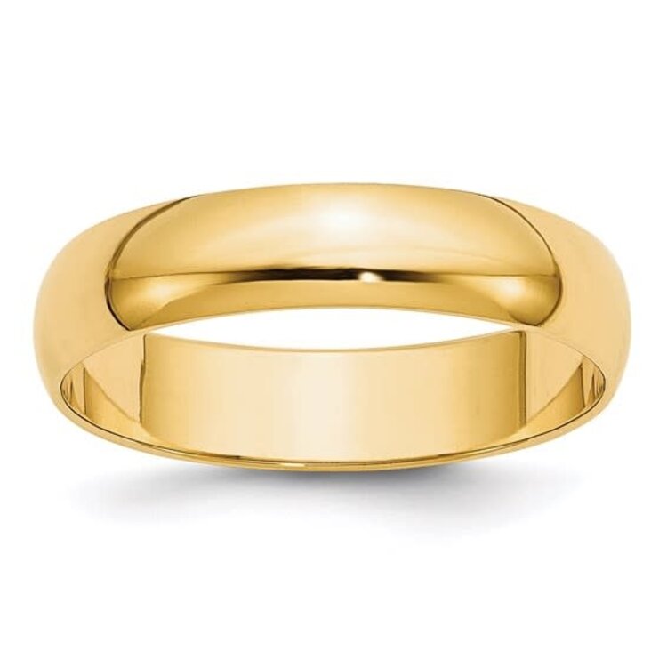 475316 10K YELLOW GOLD 5MM HALF RAUND WEDDING BAND