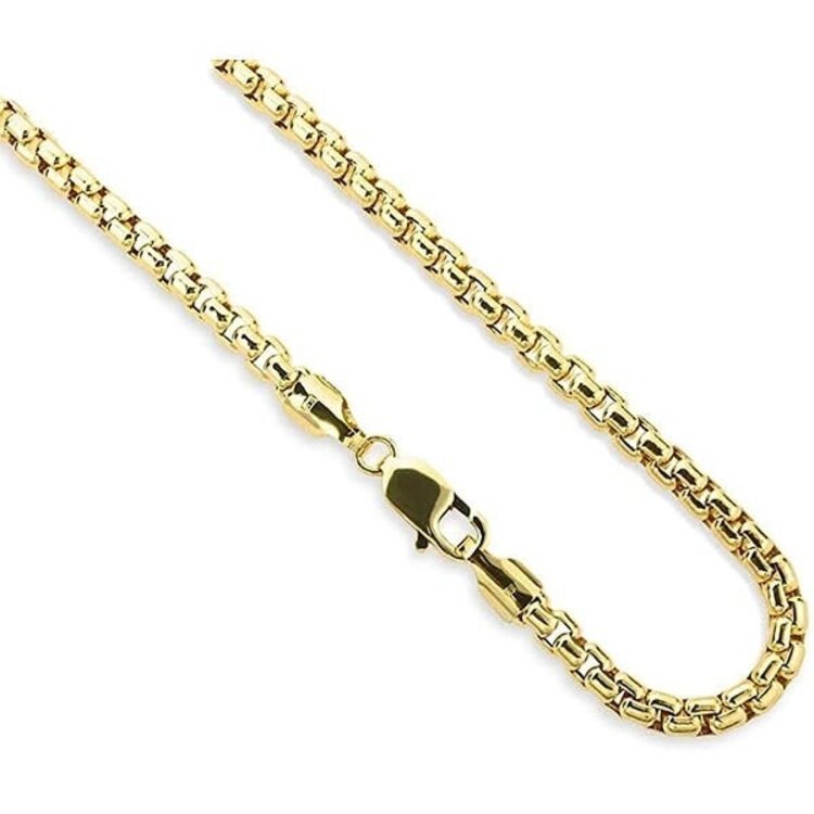 50285 14K 24" YELLOW GOLD ROUNDED BOX  3.95MM