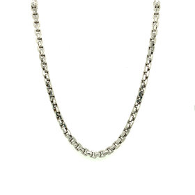 50086 14K WHITE GOLD 25 “ ROUNDED BOX LINK CHAIN
