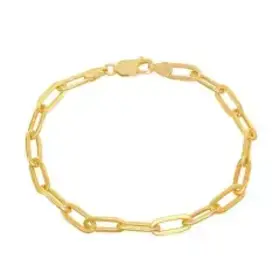 20324 14K YELLOW GOLD 7" PAPER CLIP BRACELET