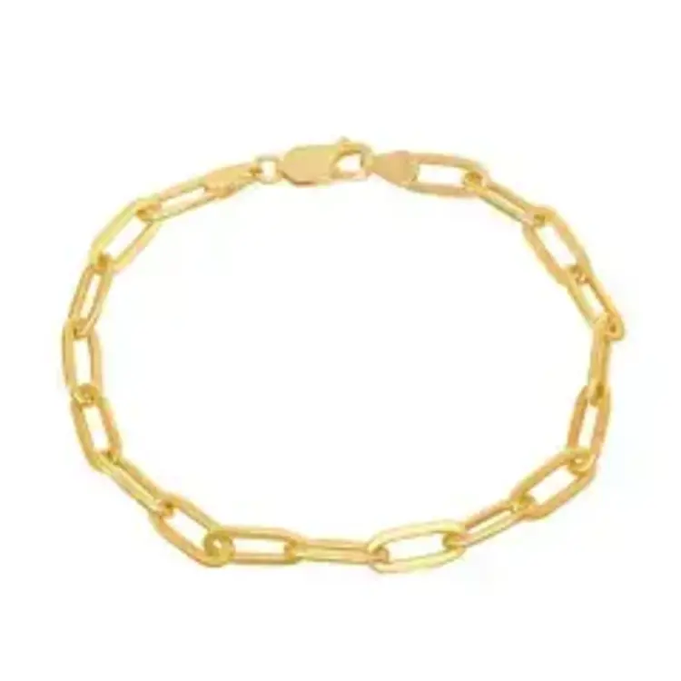 20324 14K YELLOW GOLD 7" PAPER CLIP BRACELET