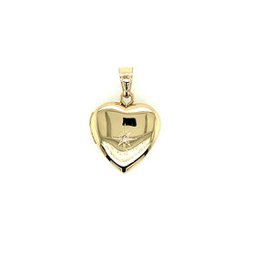 78133 14K YELLOW GOLD .75" HEART LOCKET WITH DIAMOND STARBURST
