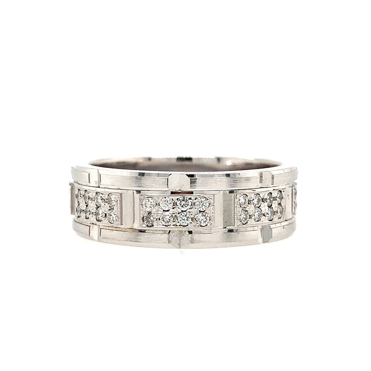 31210 14K WHITE GOLD DIAMOND CUT 1.5" TUBE HOOPS