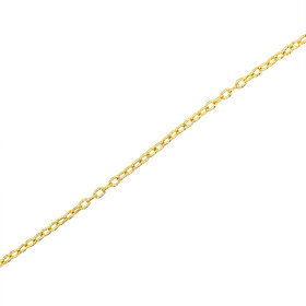 20338 BELLISSIMA 14K YELLOW GOLD TEXTURED ROLO LINK ANKLET BRACELET 10"