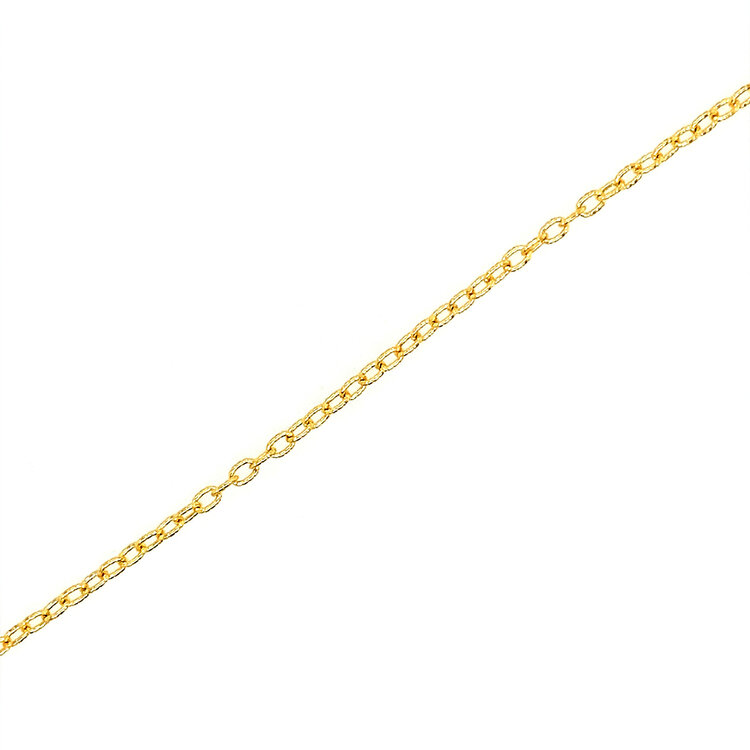 20338 BELLISSIMA 14K YELLOW GOLD TEXTURED ROLO LINK ANKLET BRACELET 10"