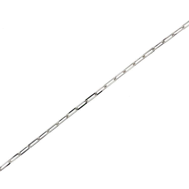 20339 SIMPLICE 14K WHITE GOLD PAPER CLIP 2MM LINK FOREVER BRACELET ANKLET 10''
