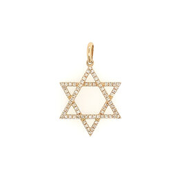 78134 14K YELLOW GOLD .45CT DIAMOND STAR OF DAVID CHARM