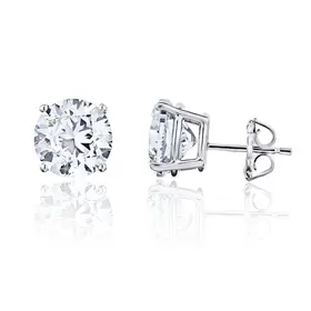 31242 14K WHITE GOLD .65CT H SI2 ROUND DIAMOND SINGLE STUD PUSH BACK