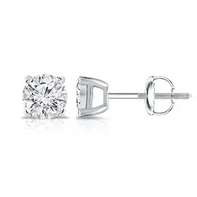 31247 14K WHITE GOLD .15CT DIAMOND SINGLE STUD SCREW BACK