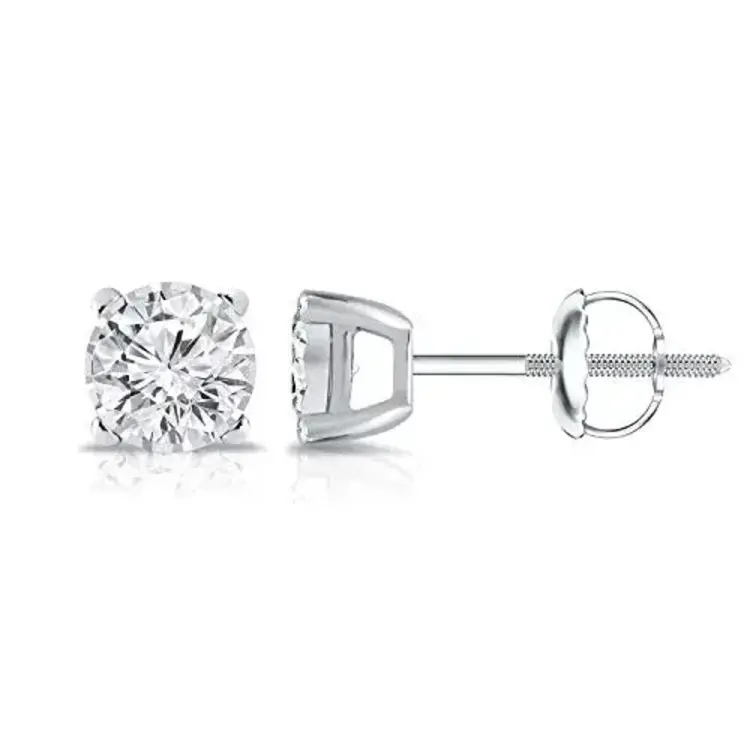 31247 14K WHITE GOLD .15CT DIAMOND SINGLE STUD SCREW BACK