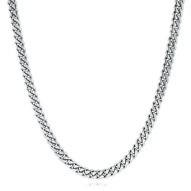 ITALGEM STAINLESS STEEL 7.7MM CURB LINK HIGH POLISH 24'' CHAIN