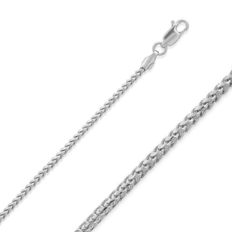 50414 14K WHITE GOLD 24" THIN ROUND FRANCO LINK CHAIN