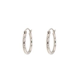 31261 14K WHITE GOLD 16.5MM DIAMOND CUT HOOPS