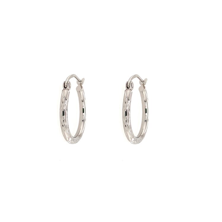 31261 14K WHITE GOLD 16.5MM DIAMOND CUT HOOPS