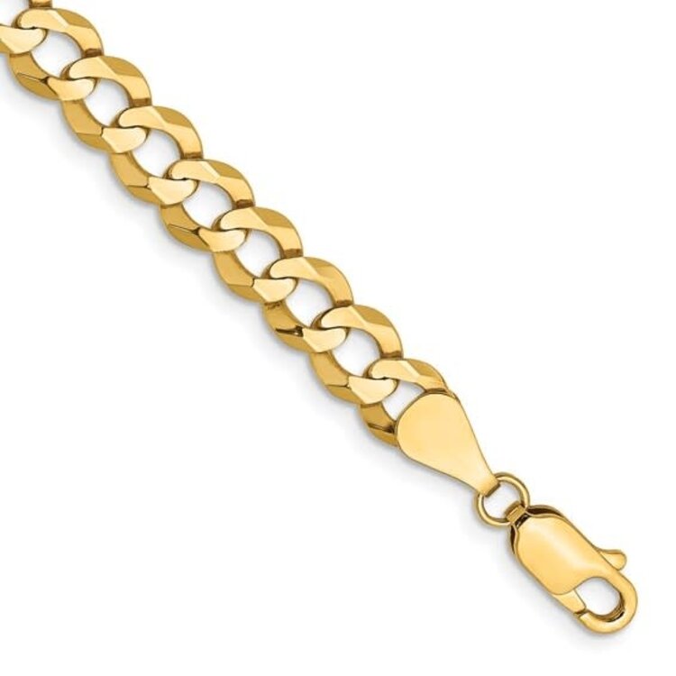 20605 14K YELLOW GOLD 8.5" 7MM CUBAN LINK BRACELET