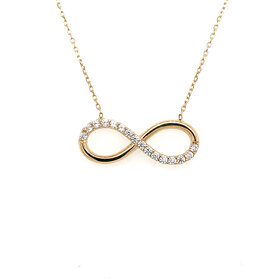 70488 14K YELLOW GOLD CUBIC ZIRCONIA INFINITY NECKLACE