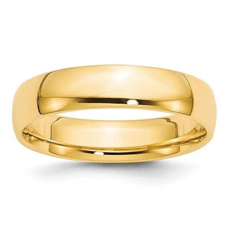 475376 14K YELLOW GOLD 5MM HIGH POLISH WEDDING BAND (SIZE 10)