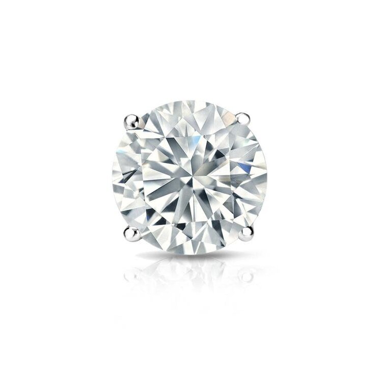 31245 14K WHITE GOLD .12CT DIAMOND SINGLE STUD PUSH BACK