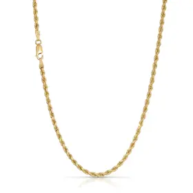50405 14K YELLOW GOLD 16'' DIAMOND CUT ROPE CHAIN 1.94MM