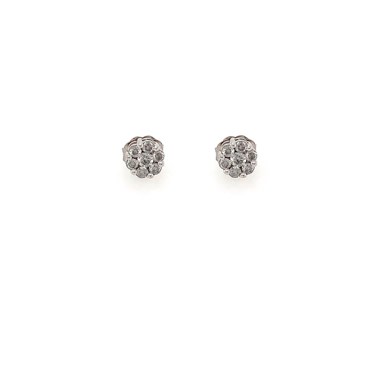 31287 14K WHITE GOLD .40CT DIAMOND SMALL CLUSTER STUDS