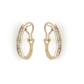 31286 14K YELLOW GOLD 1CT DIAMOND CHANNEL SET OBLONG OMEGABACKS