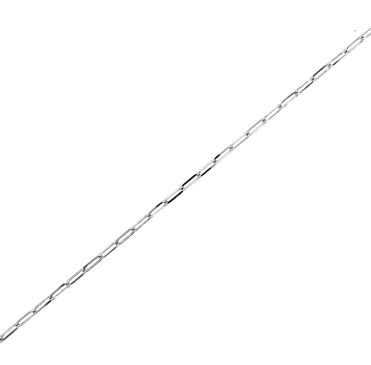 22207 SIMPLICE 14K WHITE GOLD PAPER CLIP 2MM LINK FOREVER BRACELET