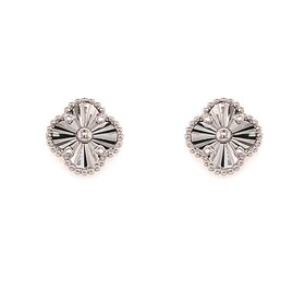 31307 14K WHITE GOLD 12.2MM STARBURST CLOVER STUDS