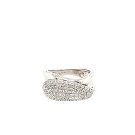 40398 14K WHITE GOLD .65TCW PAVE SET LEAF DESIGN BYPASS EFFY RING