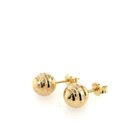 31313 14K YELLOW GOLD DIAMOND CUT MULTI STRIPE 7.5MM BALL STUDS