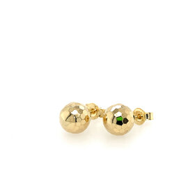 31315 14K YELLOW GOLD DIAMOND OCTAGON SHAPED CUT 7.5MM BALL STUDS